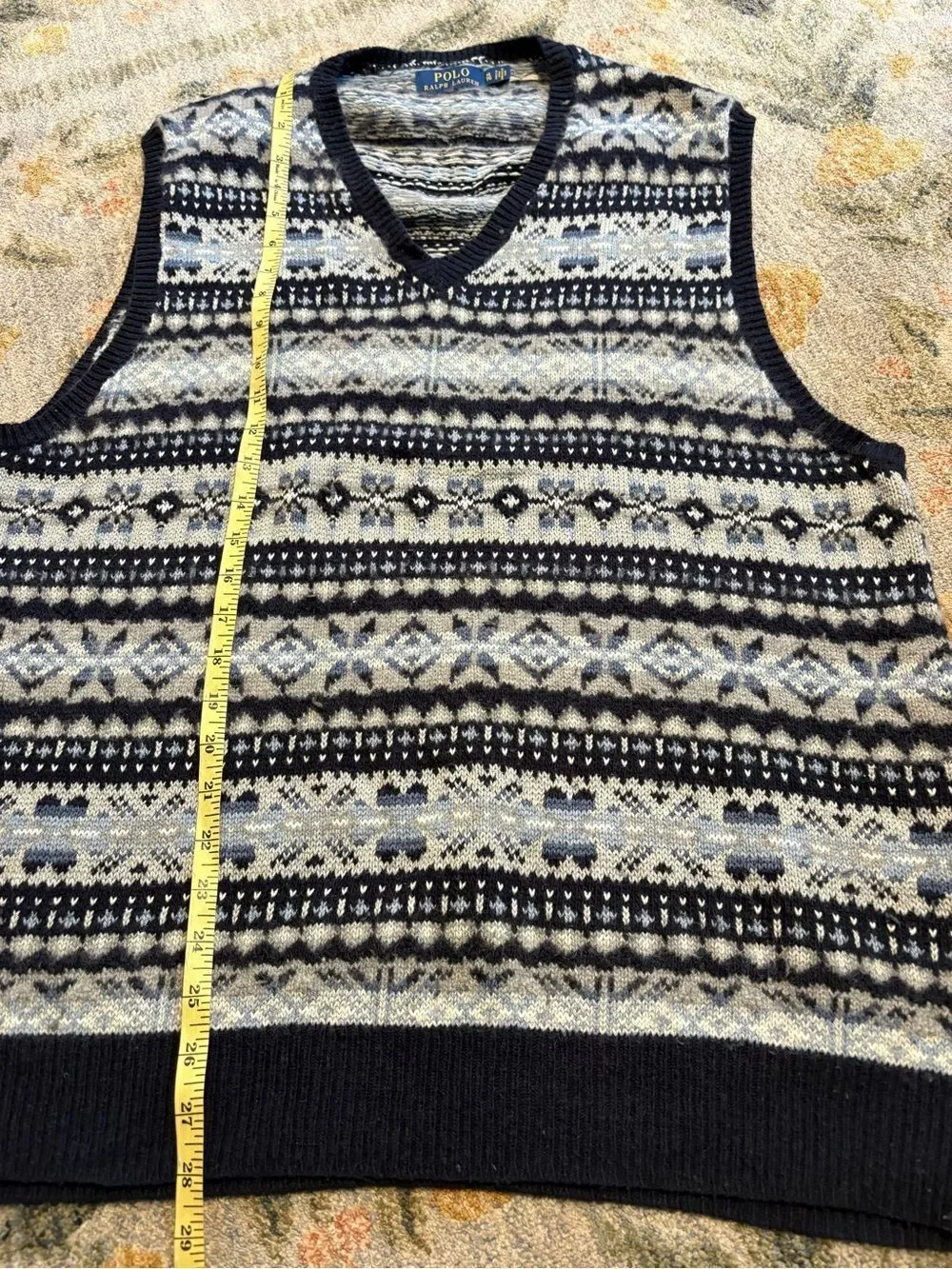 Polo Ralph Lauren Fair Isle Cashmere Blend Sweater Vest Mens XL Knit